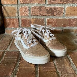 Vans Rose Gold Glitter Sneakers